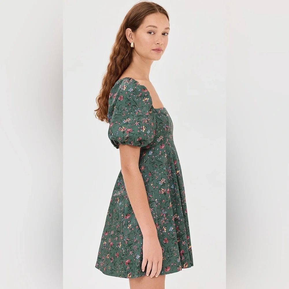 Hill House Mini Dress in Forest Green Floral - Picture 4 of 6
